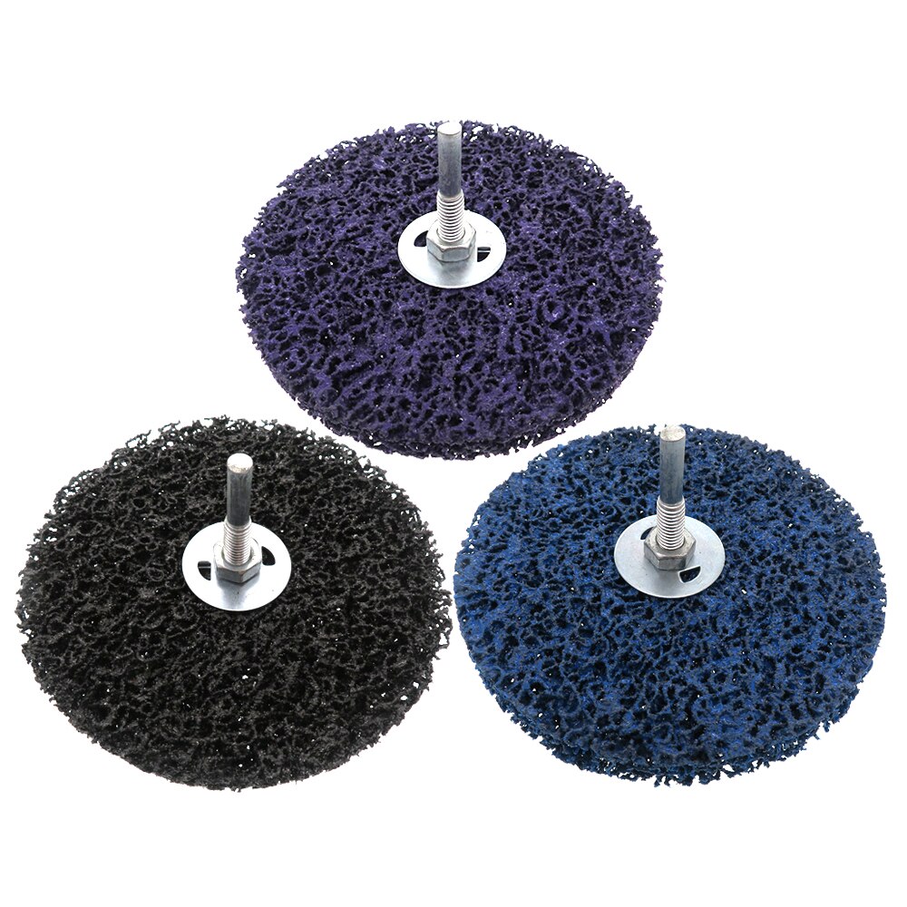 3 Inch Slijpschijf 3 Stuks 75 Mm Strip Schijven Schoon Poly Strip Wiel Disc Voor Haakse Slijpmachines Schoon Verwijderen Verf Roterende Schurende: Zilver