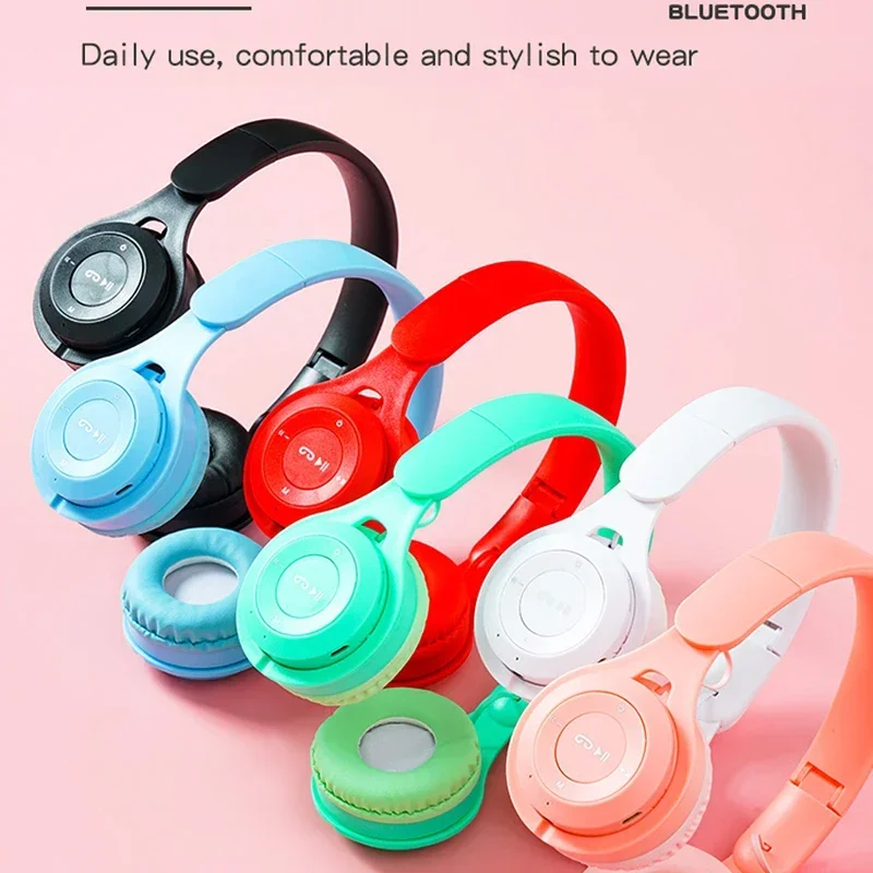 Koptelefoon Draadloze Bluetooth-oortelefoon voor kinderen Stereo Opvouwbare helmen Gaming-headsets Over-ear-koptelefoon voor Android ios Muziek