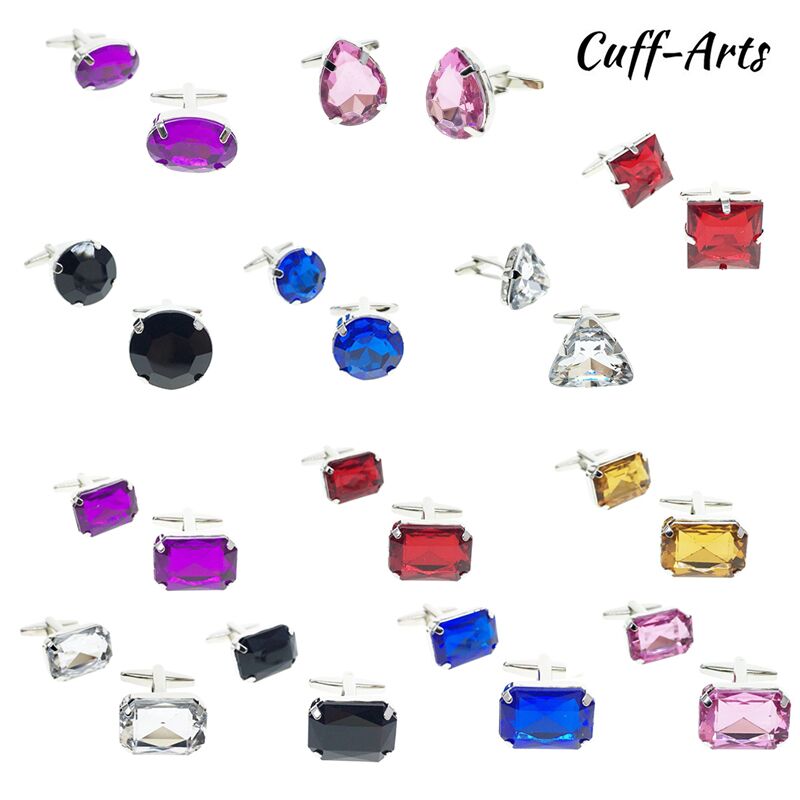 Boutons de manchette pour hommes, boutons de manchette en cristal, bijoux de couleur, boutons de manchette de chemise pour hommes, marque de luxe, boutons en cristal acrylique par cuffarts