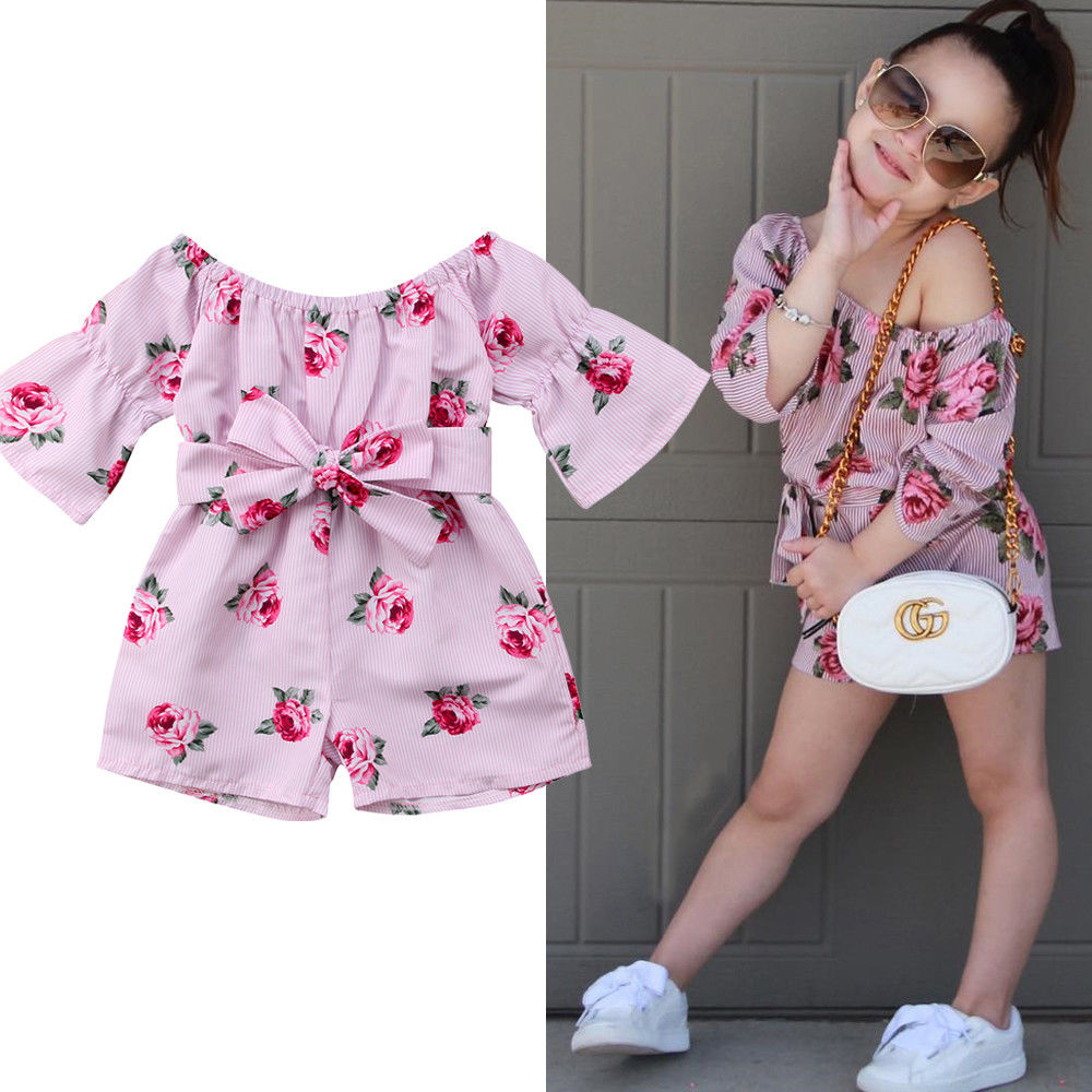 Meisje Jumpsuits 6M-5Y Ons Kids Baby Meisje Romper Bloemen Jumpsuit Sunsuit Zomer Outfits Kleding