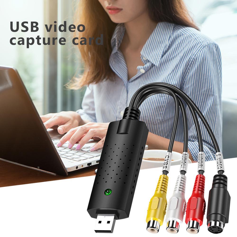 Usb 2.0 easy cap video tv dvd vhs dvr capture card enklere cap usb video capture enhet støtte win 7/8 capture card 5 vdc 250ma
