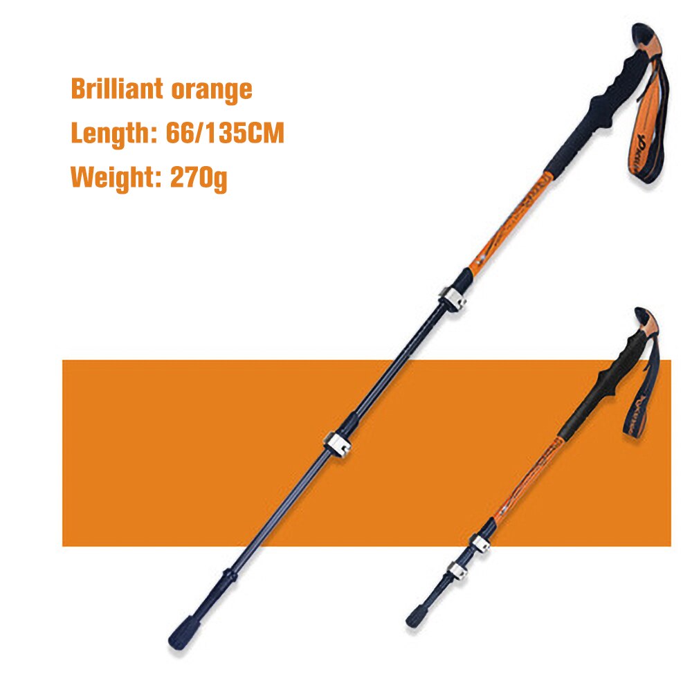 Upgraded Trekking Poles Walking Sticks Hiking Canes Folding Aluminum Walking Pole Nodic Walking Sticks: orange