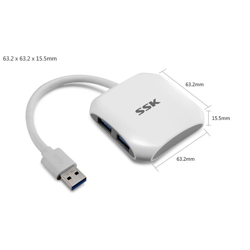 SSK Eine für Vier USB 3,0 HUB Splitter Konverter Extender System Anforderungen: windows98/ME/2000/XP/Vsta/8 Mac OS 10,9 oder Höher