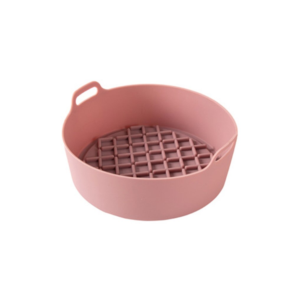 AirFryer Silicone Pot Multifunctional Air Fryers Oven Accessories Bread Fried Chicken Pizza Basket Baking Tray FDA Baking Dishes: S-Pink