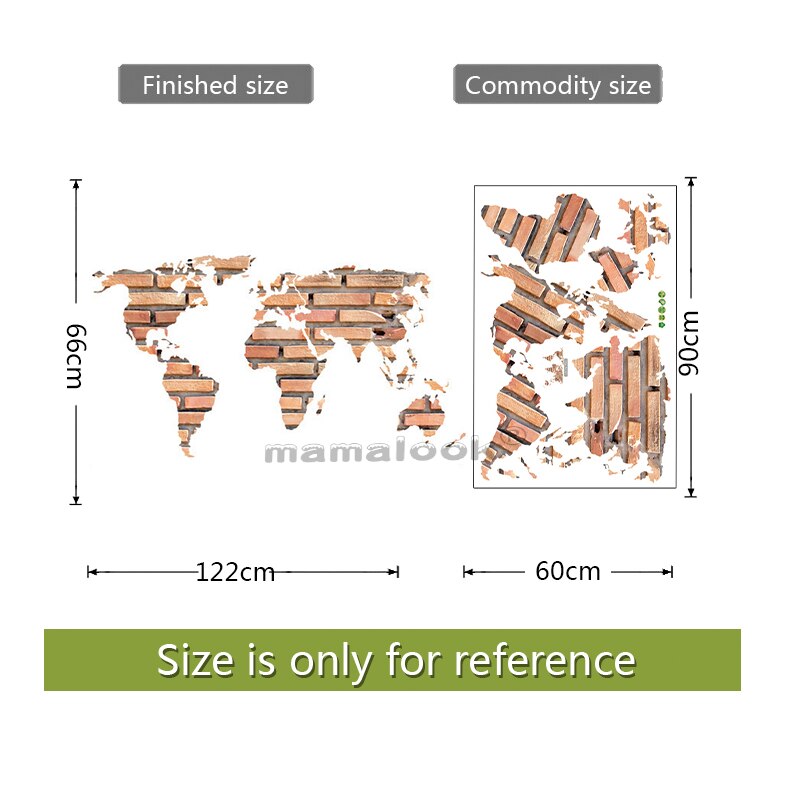 7 Kinds Large World Map Wall Stickers Cartoon Map Home Decor for Kids Room Vinyl DIY Wall Decals Travel round The World Sticker: F