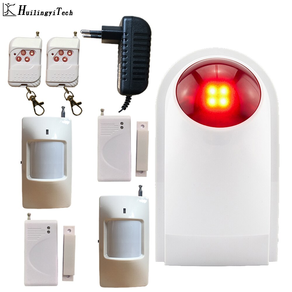 HuilingyiTech Drahtlose Alarm-Sirene Sound Strobe Flash-Alarm Sirene Home Security System 110DB Flash Sirene Alarm System