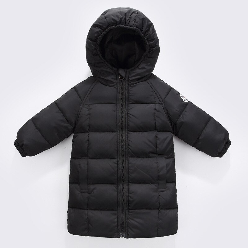 Russische Winter Kind Jungen Jacken Mit Kapuze Warme Daunen Mantel für freundlicher Oberbekleidung Kleidung freundlicher Parkas jugendlich Mädchen Kleidung: Schwarz / 7T