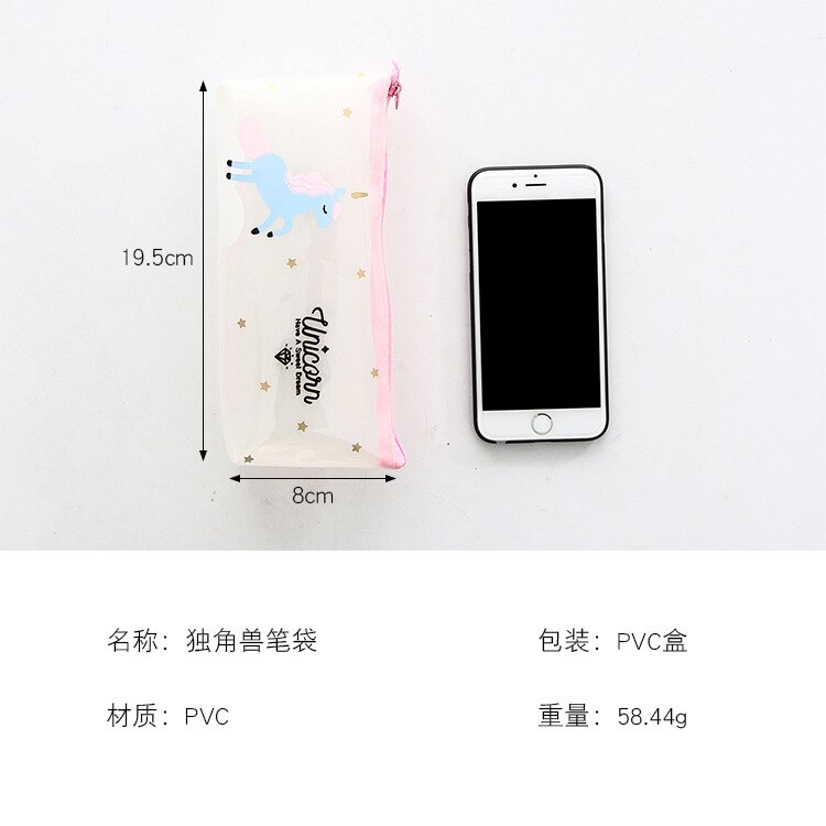 Jelly Pencil Case Unicorn Gel Cute School Supplies Stationery School Cute Pencil Box Pencilcase Pencil Bag