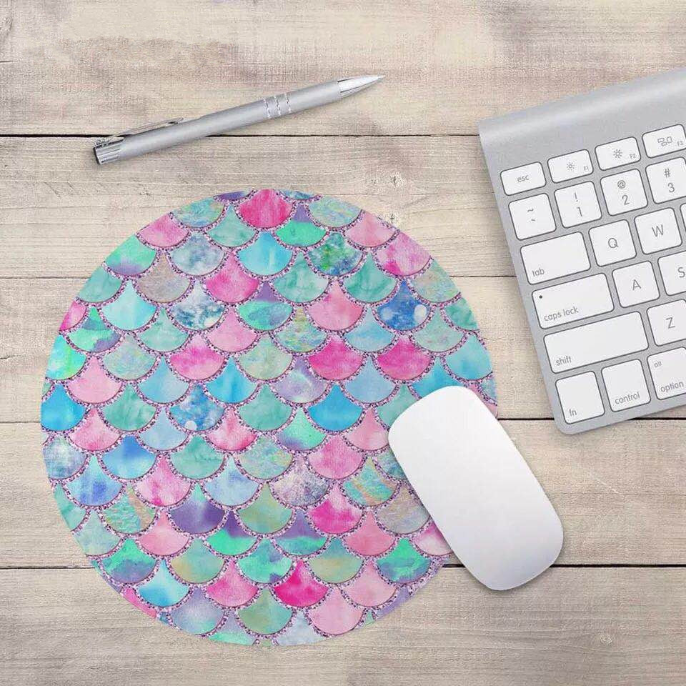 Mermaid Desk Mat Office Desk Organizer School Supplies Scale Mouse Desk Tools Office Desk Accessories Set