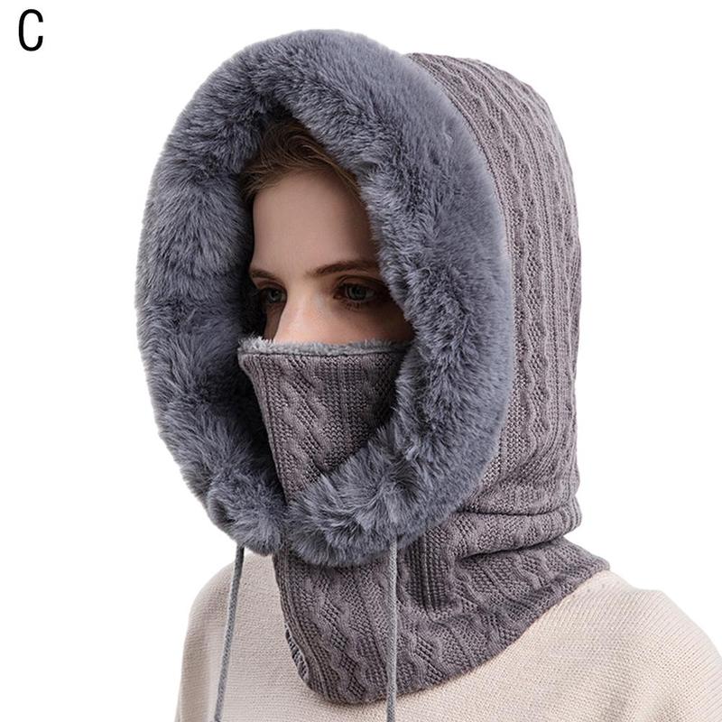 Dicke Warme Winter Hütte Haube Kalt-nachweisen Ski Deckel warm Kalt-beweis Headwear Schal Integrierte Winddicht Hütte Bergsteigen F V1u2: C
