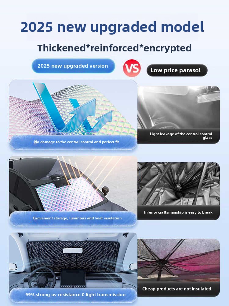 Pára-brisa atualizado sombra de sol para carro engrossar isolamento térmico resfriamento pára-sol uv-reflexo proteção solar capa cobertura completa