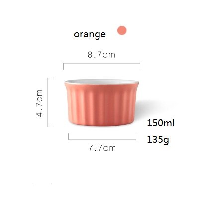 Kingsua cerâmica criativa soprado copo de cozimento mini molde para assar forno copo especial pudim utensílios de mesa: 3.5inch orange color