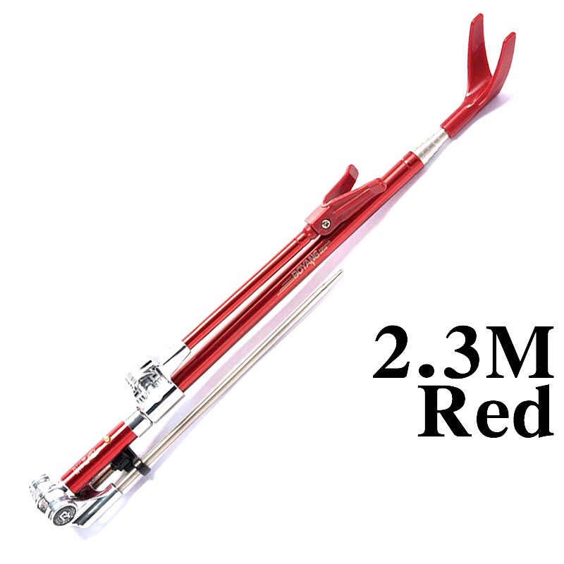 Fiskestang beslag vinkel justerbar håndstang holder 2.3m 2.1m 1.7m 1.5m teleskop fiskeværktøj rustfrit stål: 2.3m røde