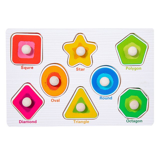 Baby Speelgoed Montessori Houten Rammelaars Zand Hamer Verlichting Houten Blokken Puzzel Game Development Baby Speelgoed 0 12 Maanden: Shape board
