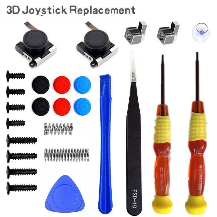 21 In 1 3D Vervanging Joystick Analoge Thumb Stick Reparatie Kit Tri-Wing Kruis Schroevendraaier Pry Tool Voor Nintendo schakelaar Controller: Roze