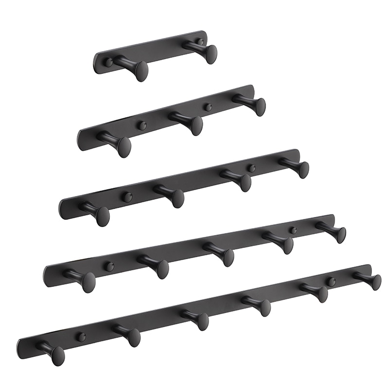 Gancho redondo de latón negro para bata, perchero para abrigo y sombrero, montaje en pared, acabado negro, accesorios de cocina para Baño