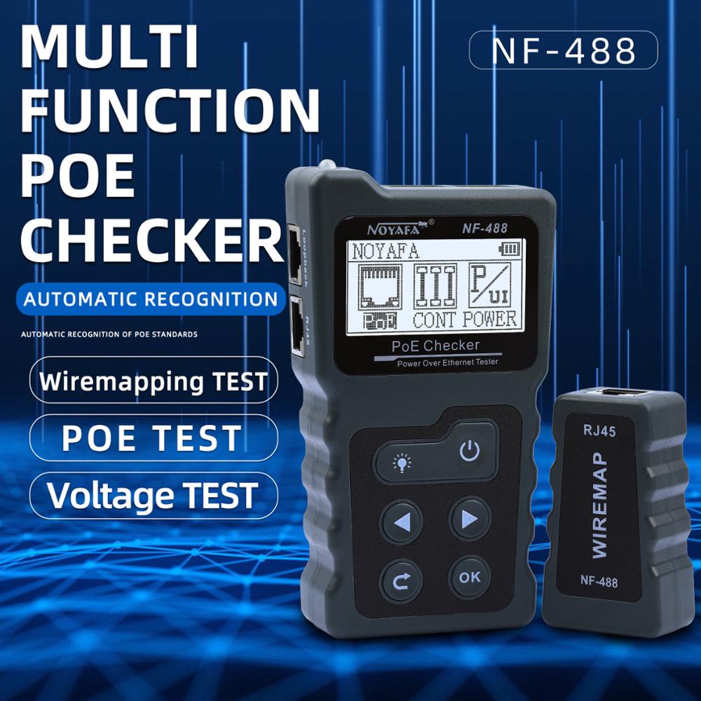 NF-8209 Network Cable Tester With LCD Wire Tracker Display Lan Cable POE Wire Checker Cat5 Cat6 Network Scan Test Tool: NF-488