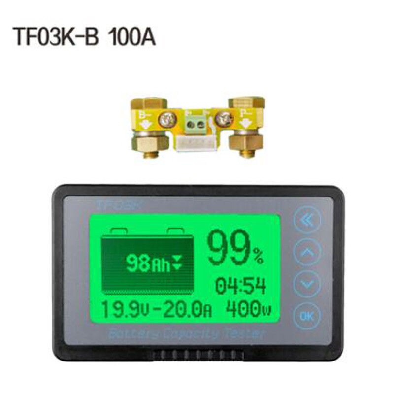 Dc 500A Coulomb Meter Batterij Monitor Resterende Capaciteit Indicator Voltage Spanning Lithium Lifepo Lood-zuur 12V 24V test: 100A