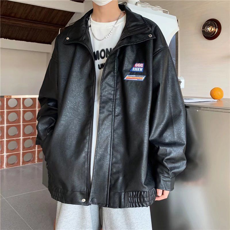 Lente Leren Jas Mannen Vrouwen Koreaanse Trend Br Locomotief Kleding Leren Jas Knappe Hong Kong Stijl Liefhebbers Alle-Match top