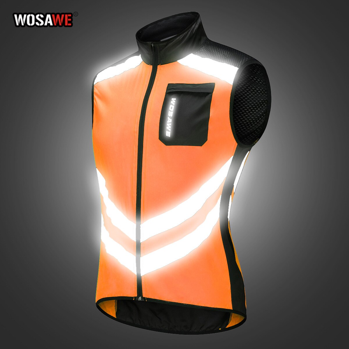 WOSAWE Reflective Vest Motorcycle Sports Team Uniform Motorbike Off-road Riding Clothing Warning High Visibility Safety Vest