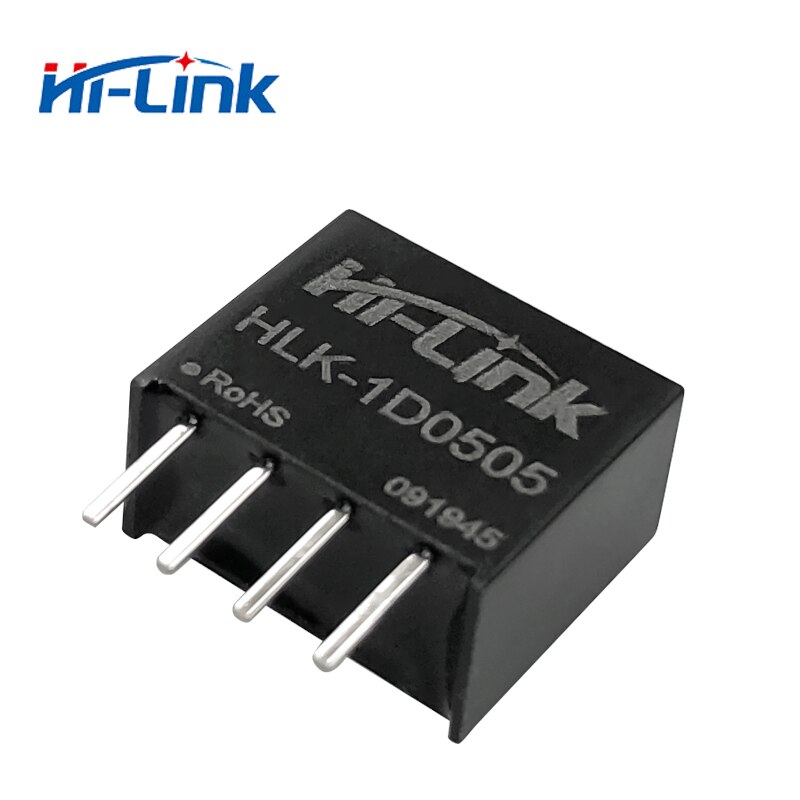 10 pcs/lot HLK-1D0505 5V 1W 200mA DC to DC 80% transfer 4:1 wide voltage input power supply modules