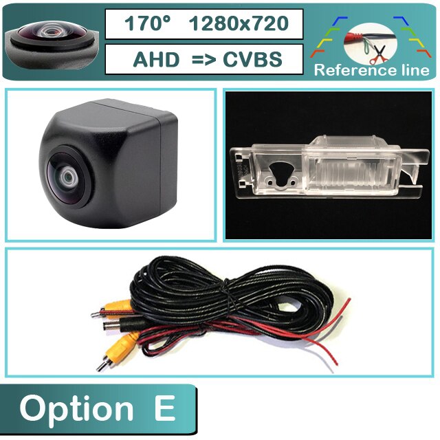 BOQUE 170 gradi 1280x720P HD AHD telecamera retromarcia per auto per Alfa Romeo 147 156 159 166 Brera Giulietta MiTo: E-AHD720P-170deg