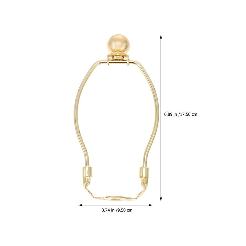 Soporte de arpa para pantalla de lámpara de 2 piezas, soporte de pantalla de lámpara duradero, marco de bocina: Golden17.5X9.5X2.5CM