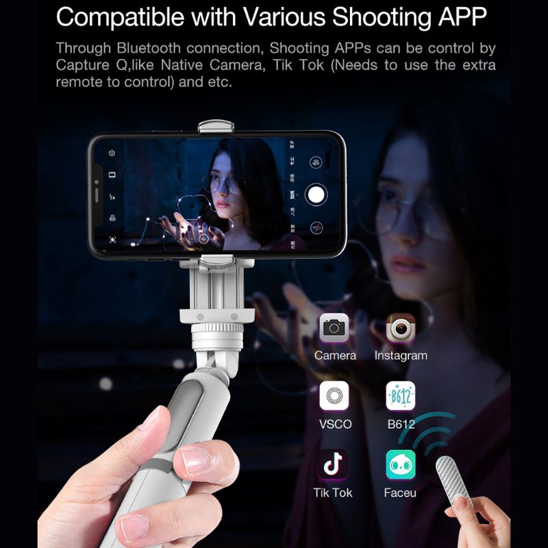 Portable Single Axis Handheld PTZ Stabilizer with USB Data Cable for iPhone Hua-wei Xiaomi Cellphones Sports Camera