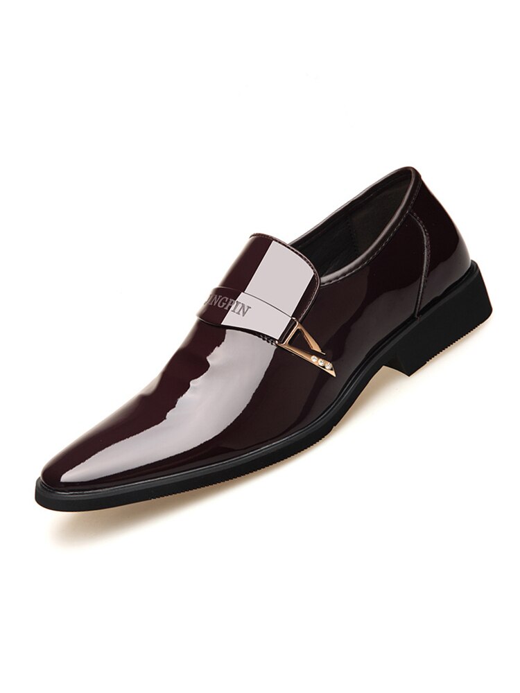 Herenkleding italiaanse pu leren schoenen instappers heren leren mocassins glitter formele herenschoenen puntige neus schoenen voor heren