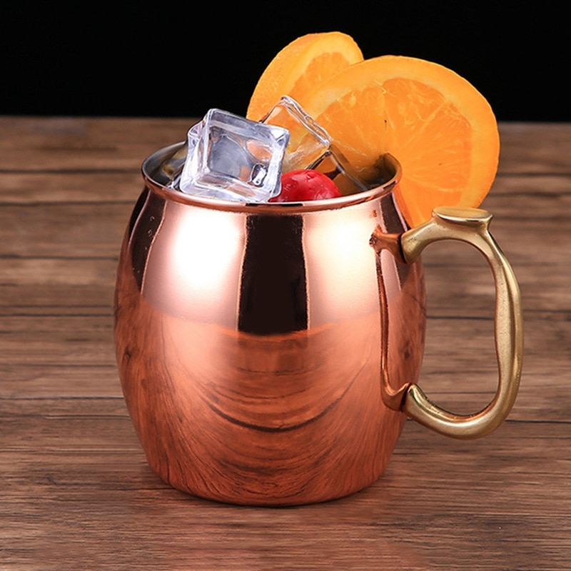 Rvs 304 Koper Plated Bier Mok Cocktail Glas Sap Beker Wijn Glas Koffie Bar Tool Rose Gold