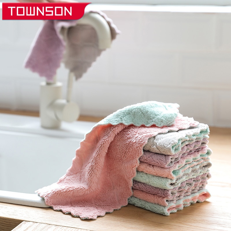 Microfiber kitchen cleaning cloth Non-sticky Easy to clean dishcloth kitchen tools Kitchen accessories