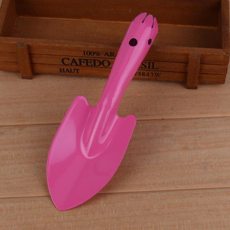 Mini pelle râteau jardin plante outil Sharp intégré fer petite pelle jardin pelle matériel jardinage outils (rose)