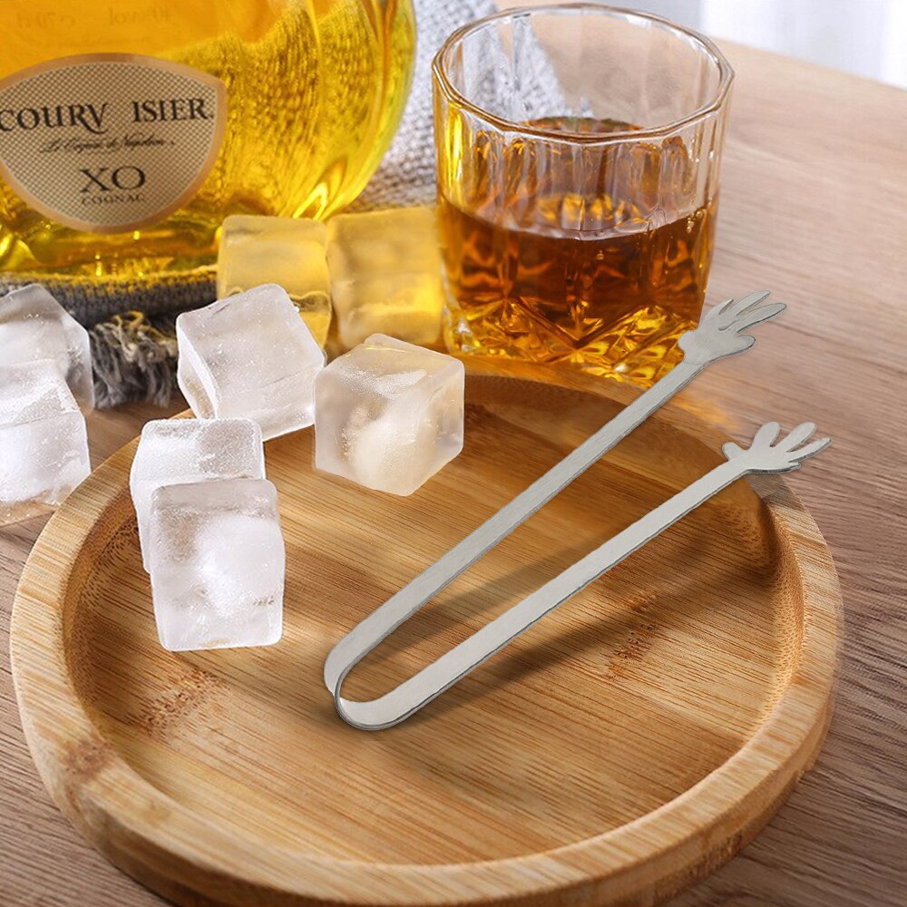 Pinzas de acero inoxidable para alimentos, pinzas gruesas para hielo de limón, Mini corazón/PALMA/forma ovalada, pinzas para cocina, pinzas para barbacoa, herramientas para ensalada