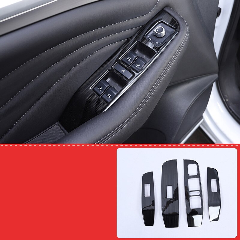 Lsrtw2017 for Haval F7 F7x Car Window Switch Panel Trims Stainless Steel Decorative Interior Mouldings Accessories: drawing black