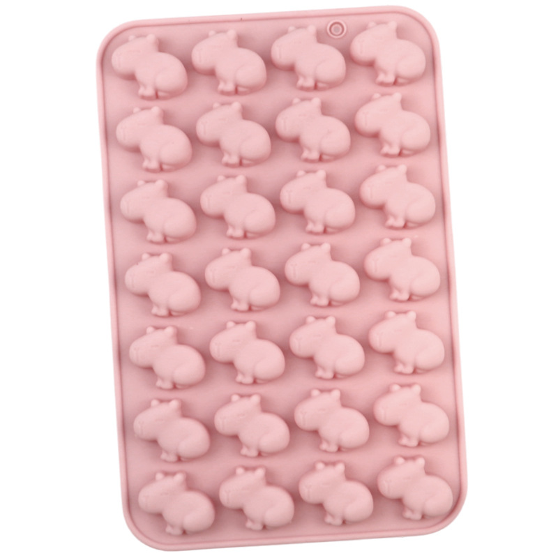 Moule en Silicone de dessin animé, Animal souris Kapibala alpaga crabe tortue avion savon chocolat gelée plateau à glaçons outils de décoration de gâteaux: vert militaire