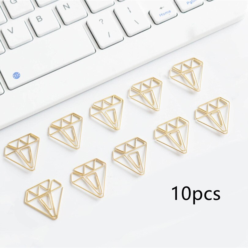 12pcs/set Rose Gold Airplane Shape Metal Paper Clips Escolar Bookmarks Memo Clip Binder Clip Stationery Book Note Decoration: Gold pink