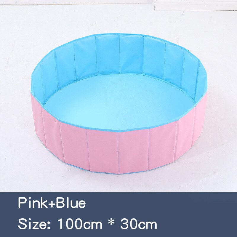 Bambini Pieghevole Oceano Piscina di Palline Pit Bambino Recinzione Parco Giochi Al Coperto Lavabile Anti-Skid facile da Memorizzare Palla da Biliardo Per Bambini regali: pink-blue 100cm