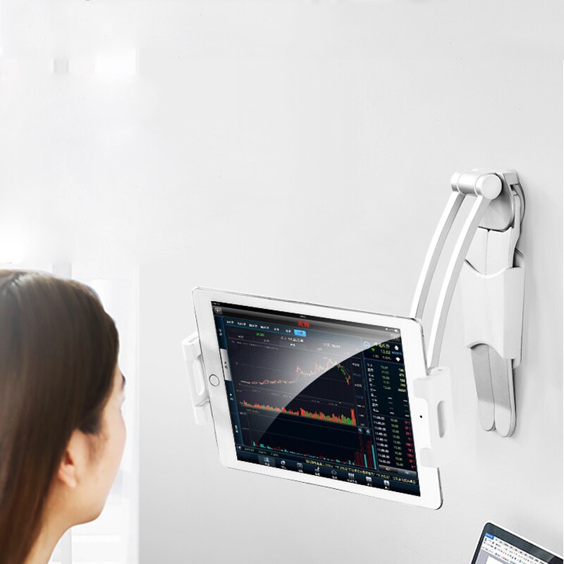 Universal Wall Desk Tablet Stand Digital Kitchen Mount Stand Fit 360° Rotating Tablet Metal Bracket Smartphones Holders
