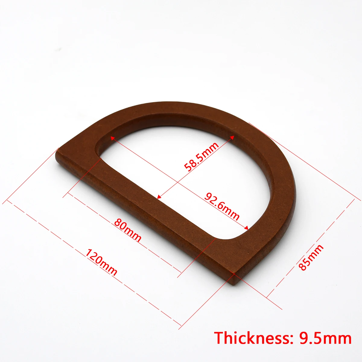 1 st träväskhandtag handväska väskram d-ring form ersättning gör-det-själv väskdelar tillbehör