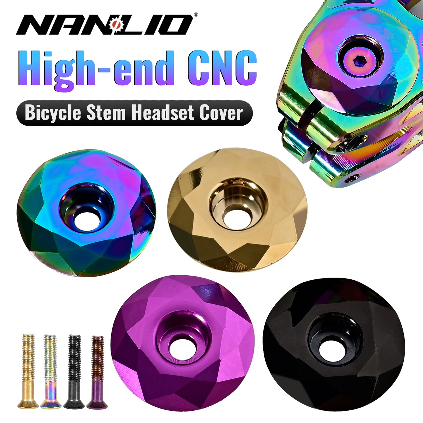 Tappo per cuffia per bicicletta Blu bruciato MTB Attacco manubrio per bici da strada Copri tappo superiore con vite per tubo sterzo forcella da 28,6 mm Accessori per ciclismo