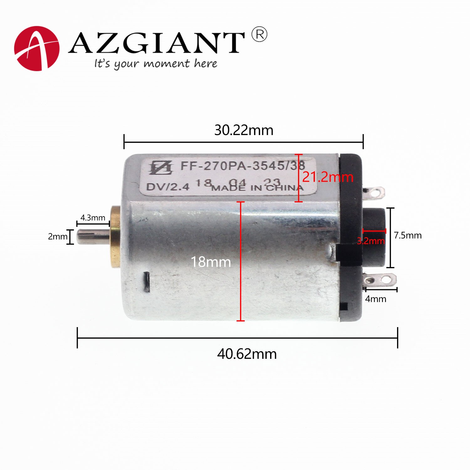 original 1.5V-6V Mabuchi 270 DC motor FF-270PA -3545/38 370 diameter 2mm .motor pedicure trimmer