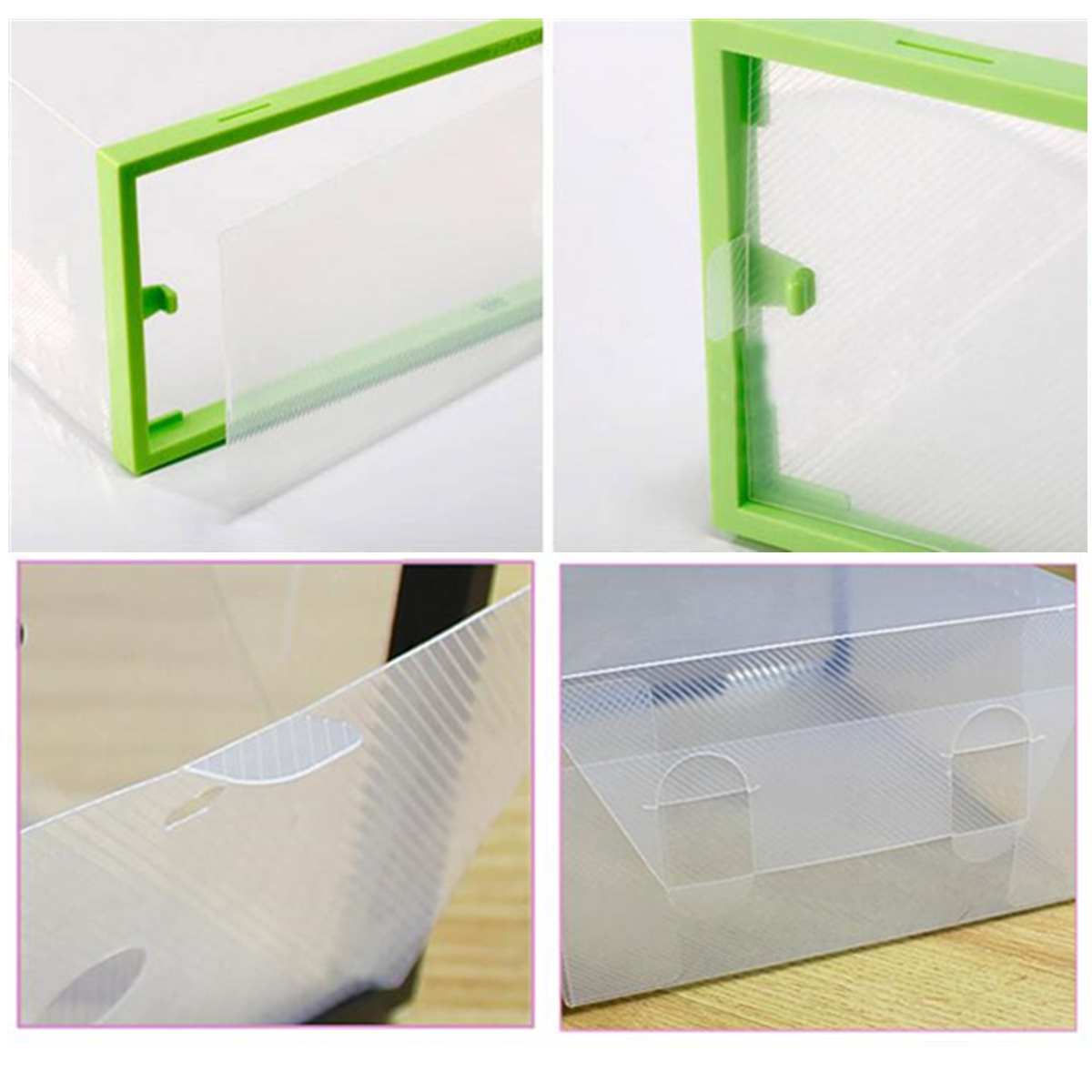 Boots Box Shoe Storage Box Case DIY Folding Shoe box Transparent Plastic Rectangle PP Organizer Thickened Holder