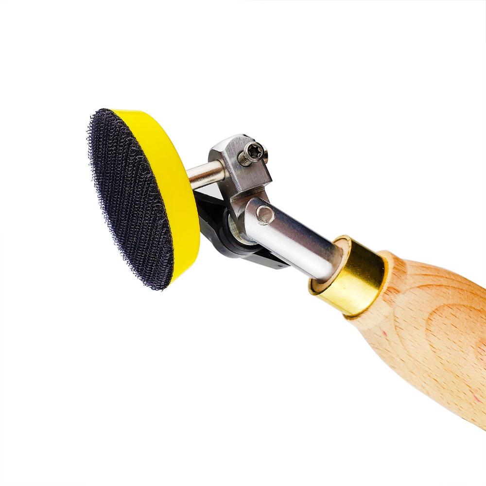 Cuenco de madera herramienta lijadora de mano con almohadilla del disco de lijado para voltear madera en cuencos platos y pulido de torneado de superficie cóncavo