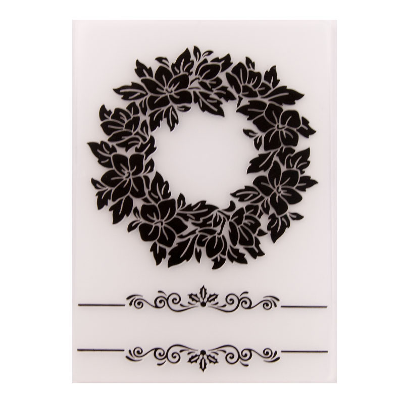 1 Pcs Wreath Template Embossing Making Paper Cards Plastic Embossing Folder DIY Photo Album Template Craft Card Stencils