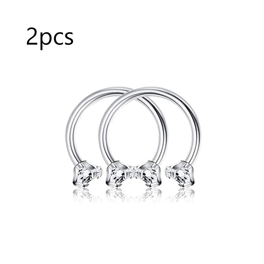16G Lip Rings Stainless Steel Tragus Monroe Stud Piercing Rings Helix Horseshoe Earrings Hoop Labret Body Jewelry for Women Men: Style 7
