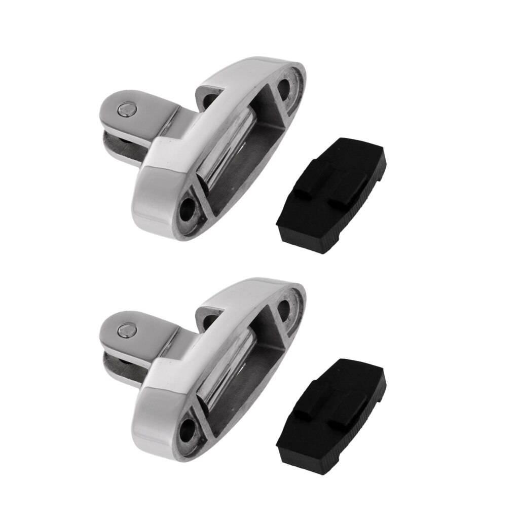 Kayak Canoe Boat 1 Pair Stainless Steel Swivel Deck Hinge with Rubber Pad Bimini Top Fitting for Fishing Boat Canoe Accessories