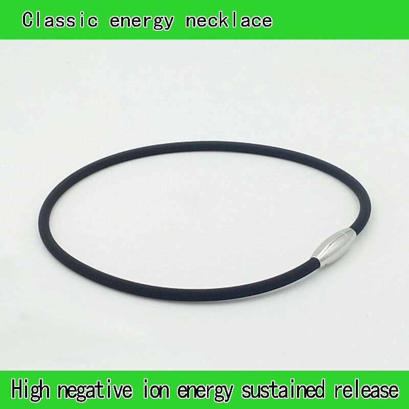 Germanium Titanium Anion Balance Stainess Steel Magnetic Buckle Sport Silicone Necklace