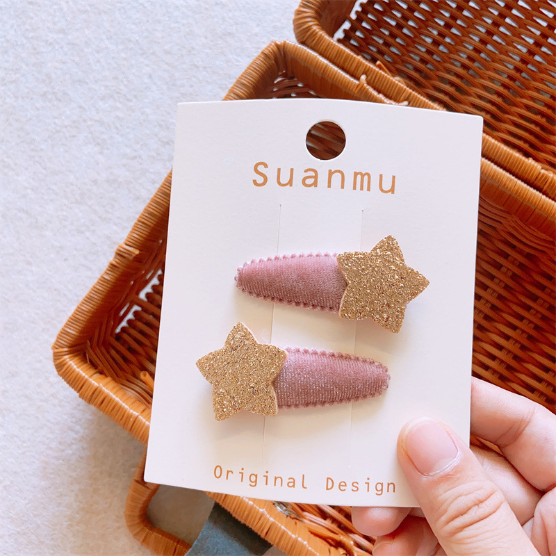 2PCS/set Pinzas para el pelo con forma de estrella para niña, horquilla bebe niña clips de pelo niña horquillas de pelo para niña pinza pelo navidad accesorios pelo bebe niña: Lavanda