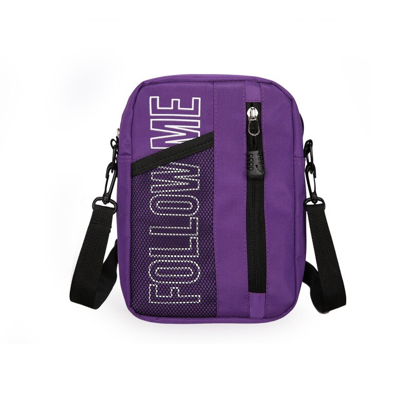 Youda Casual Simple Ladies Shoulder Bag Hong Kong Style Messenger Bags Solid Color Package Travel Mobile Phone Packet: Purple 