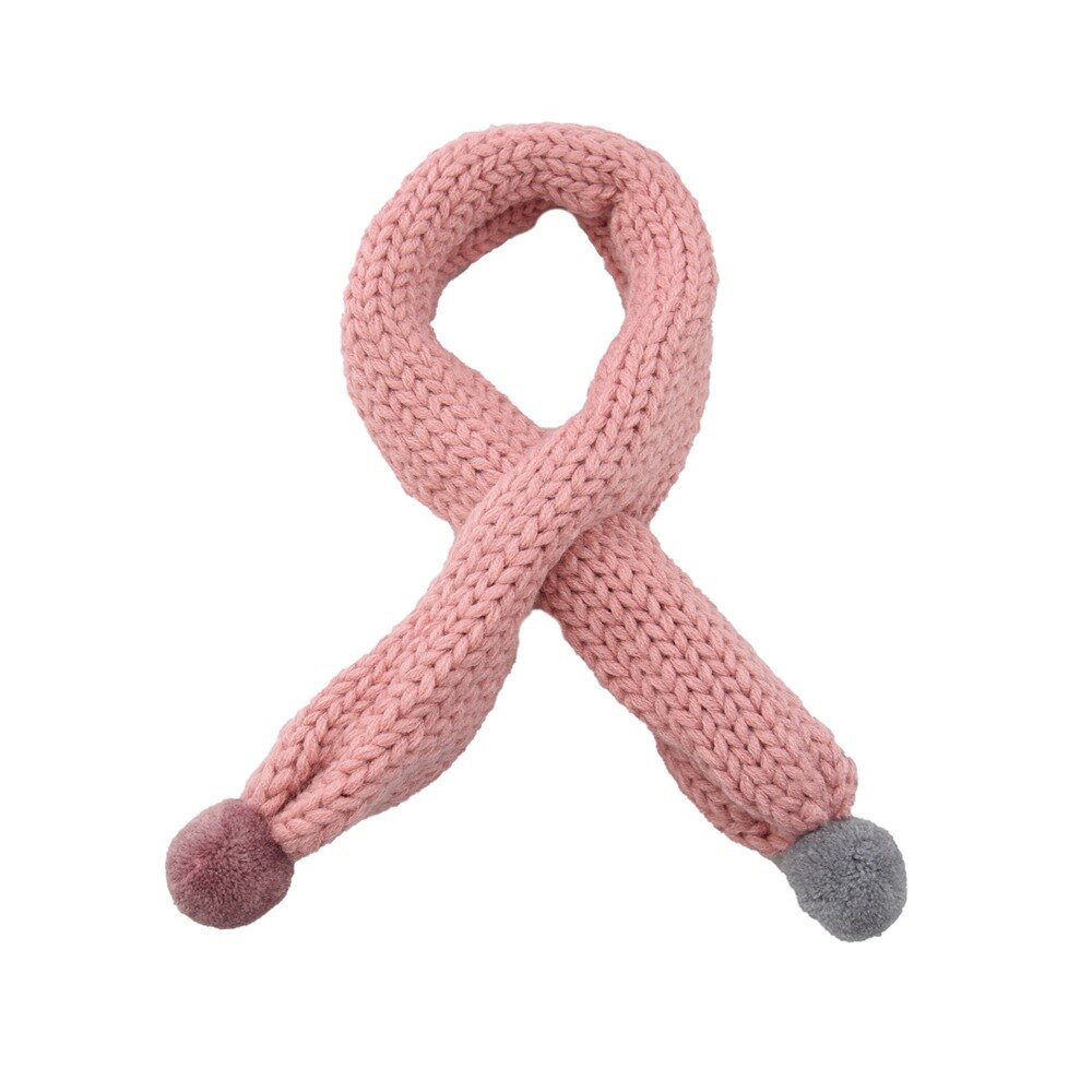 Écharpe d&#39;hiver en laine tricotée pour enfants, écharpe de couleur Pure, bavoir assorti pour bébé, garçons et filles: 7
